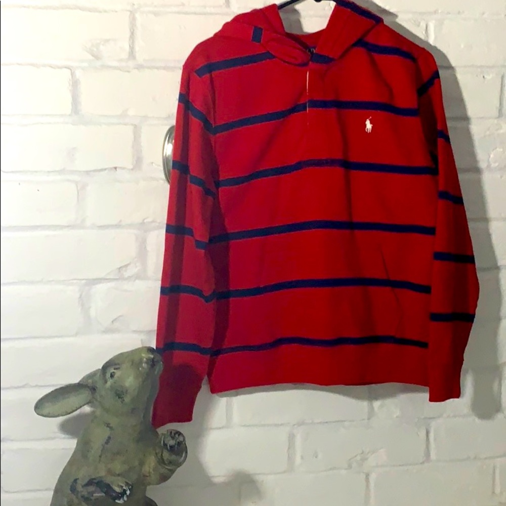 Ralph Lauren stripe hoodie sweater size L 14-16